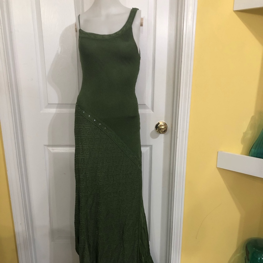 Y2K Dominique Aubry fishnet overlay dress size 42 (12 us)